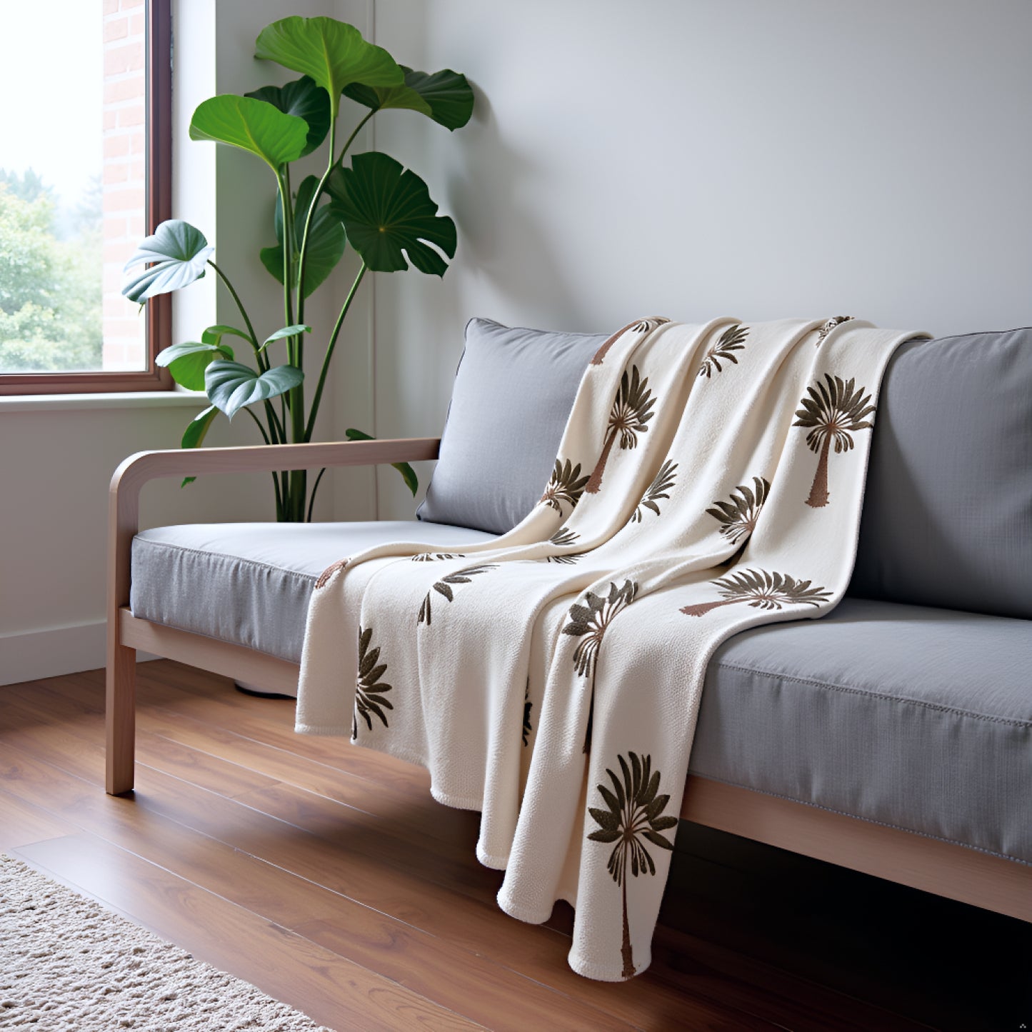 Pure Slub Cotton Vista White Sofa Throw