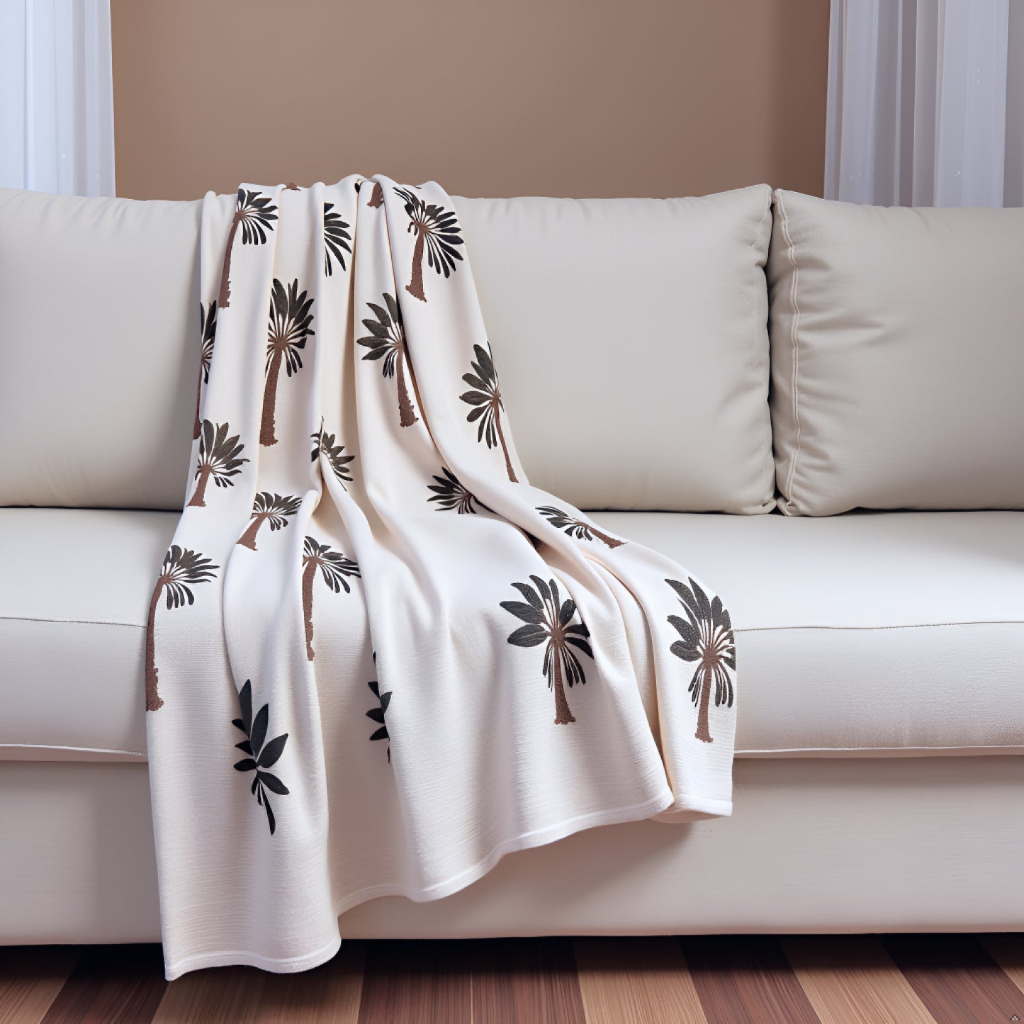 Pure Slub Cotton Vista White Sofa Throw