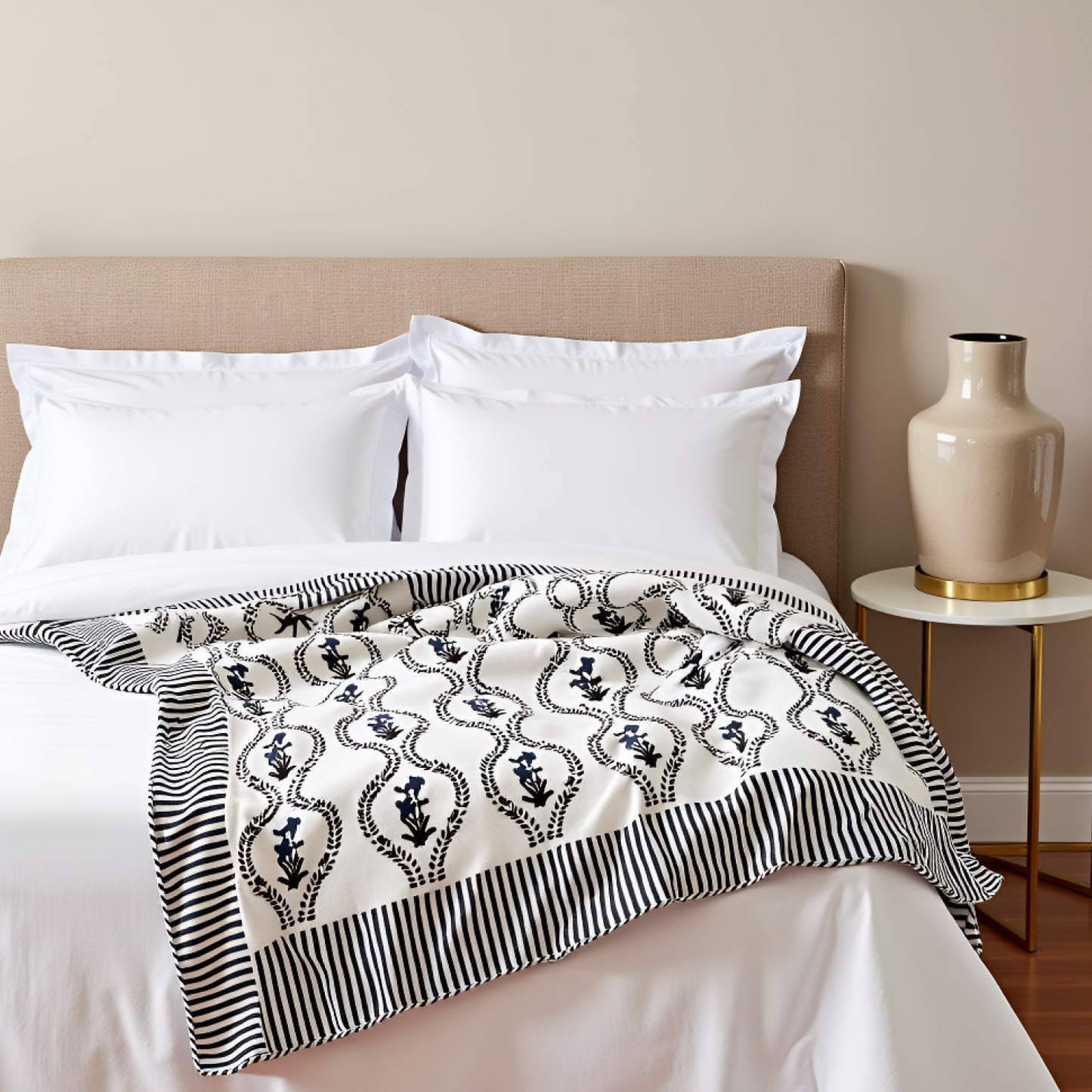 Pure Slub Cotton White Sofa Throw