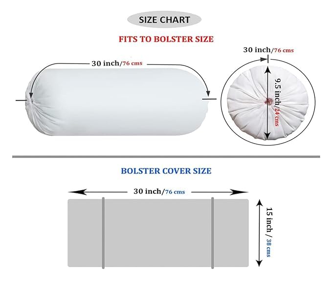 White & Black Bolster Cover (Pack of 2)