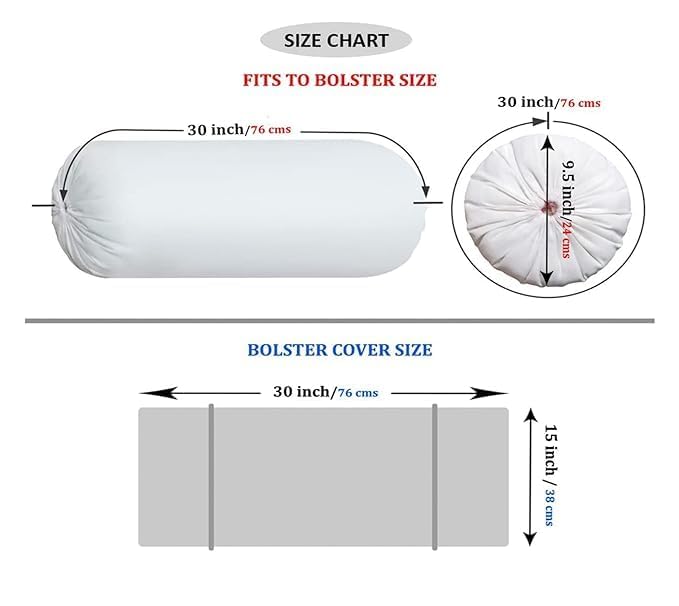 Sky Blue Cotton Bolster Cover (Pack of 2)