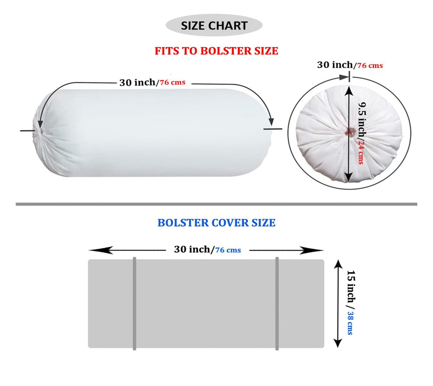 Bolster Cover 15x30 Inches - Pack of 4