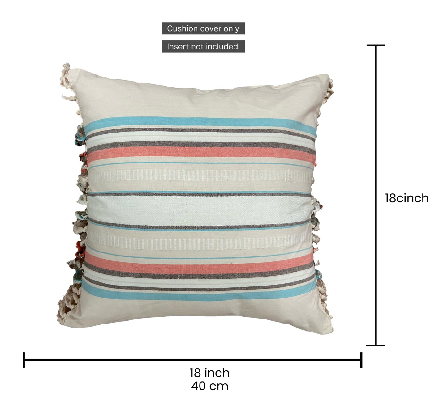 Beige Multi Cushion Cover 18"x18"