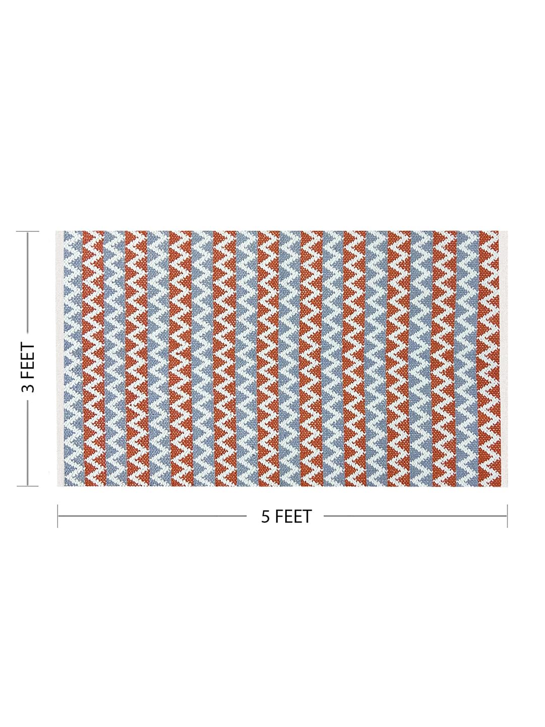 Red & Grey Cotton Floor Rug