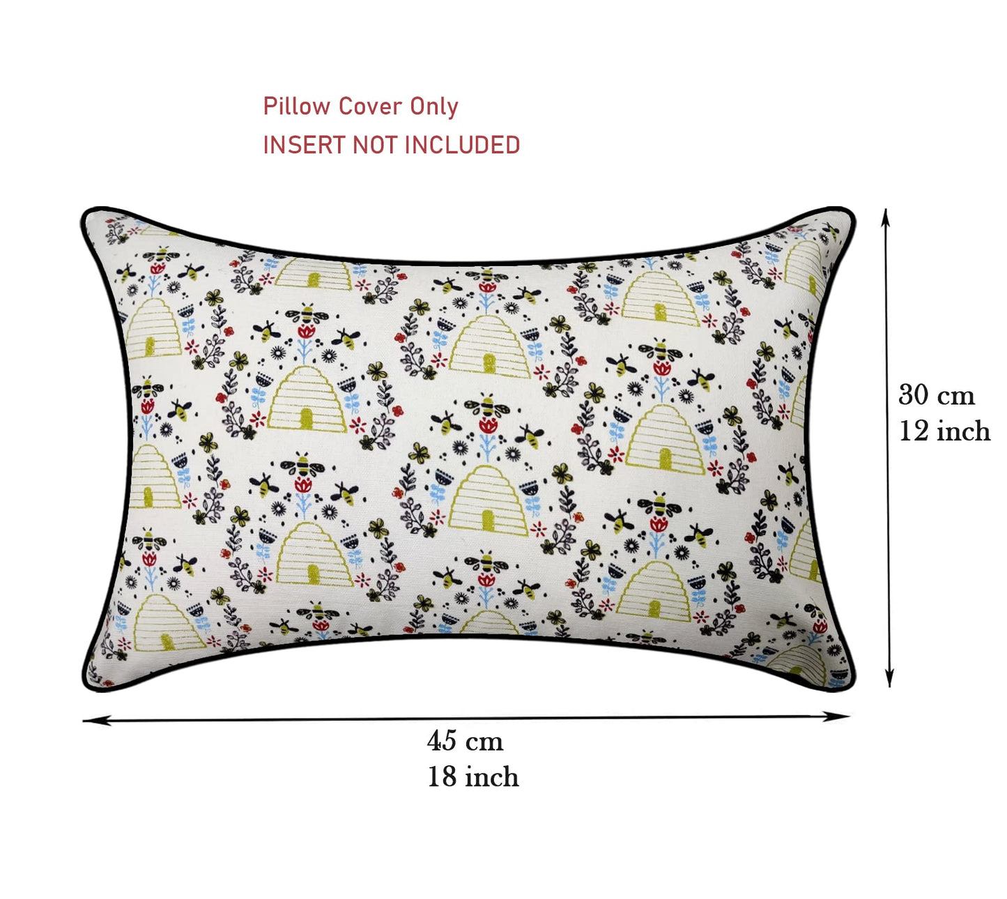White & Black Cushion Cover 12"x18" (Pack of 2)