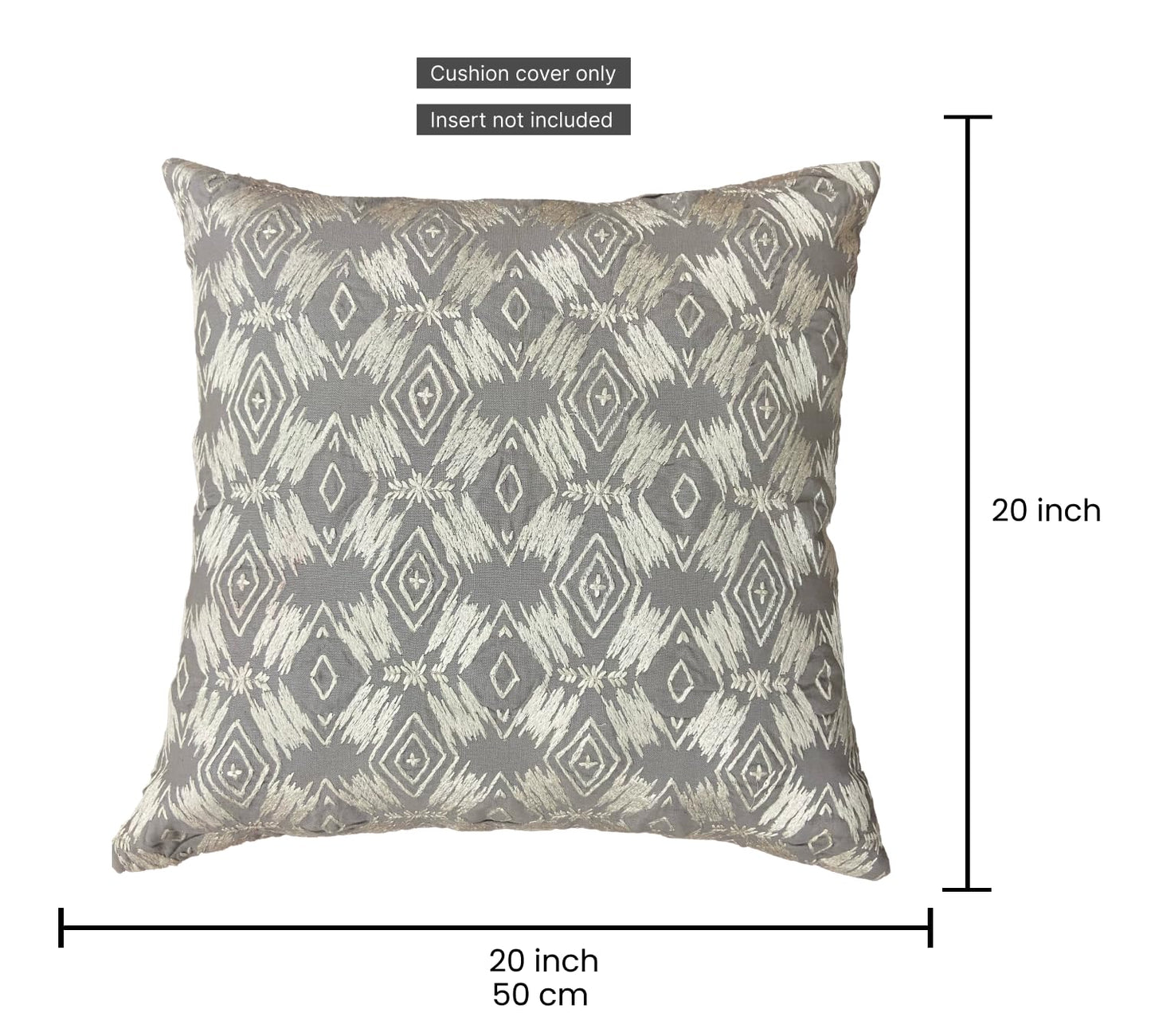 Grey & White Cushion Cover 20"x20"