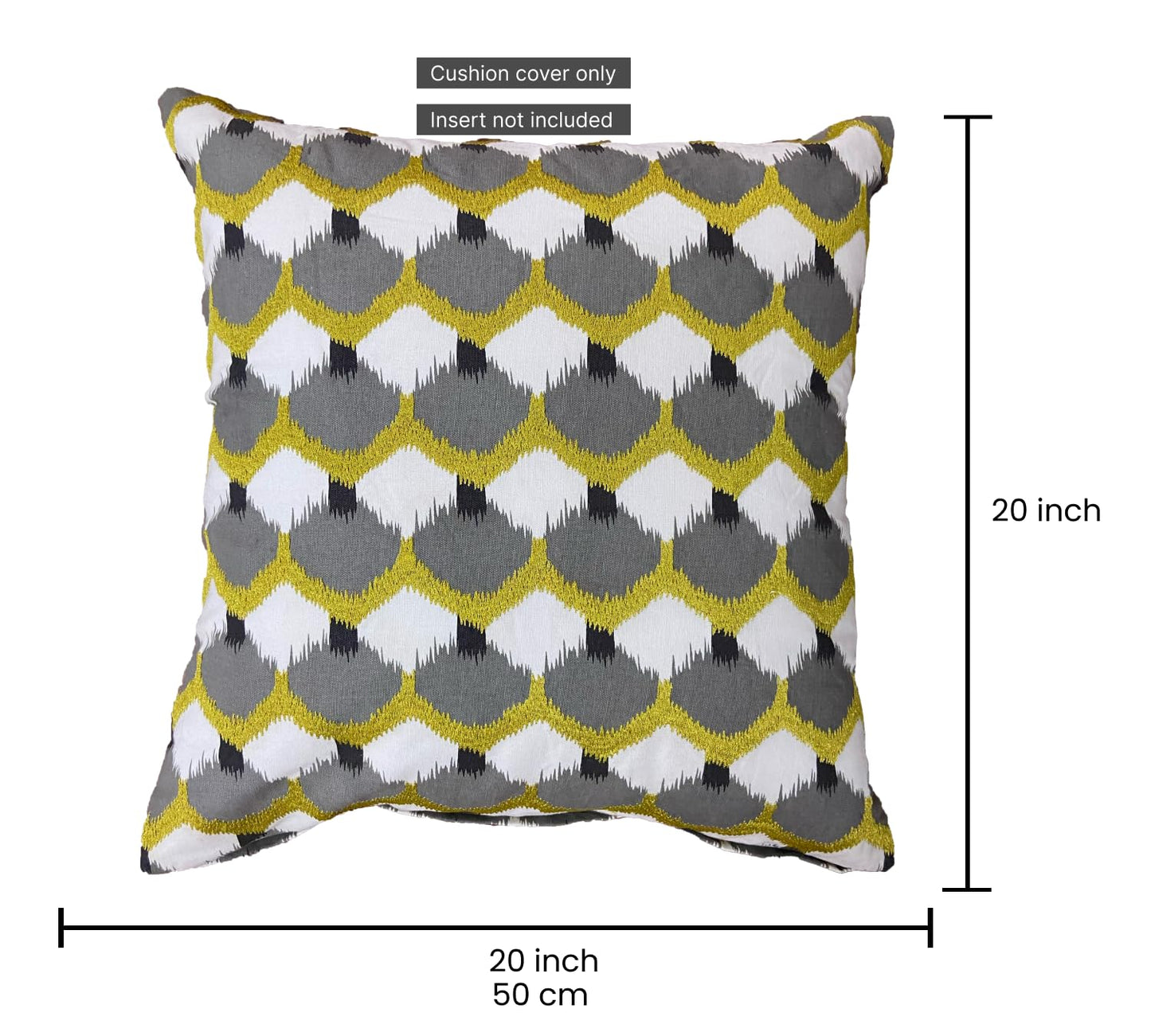 White & Grey Cushion Cover 20"x20"