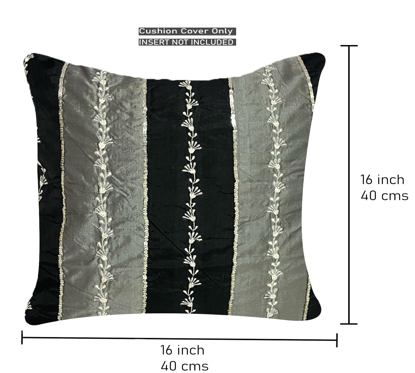 Black & Grey Cushion Cover 16"x16"