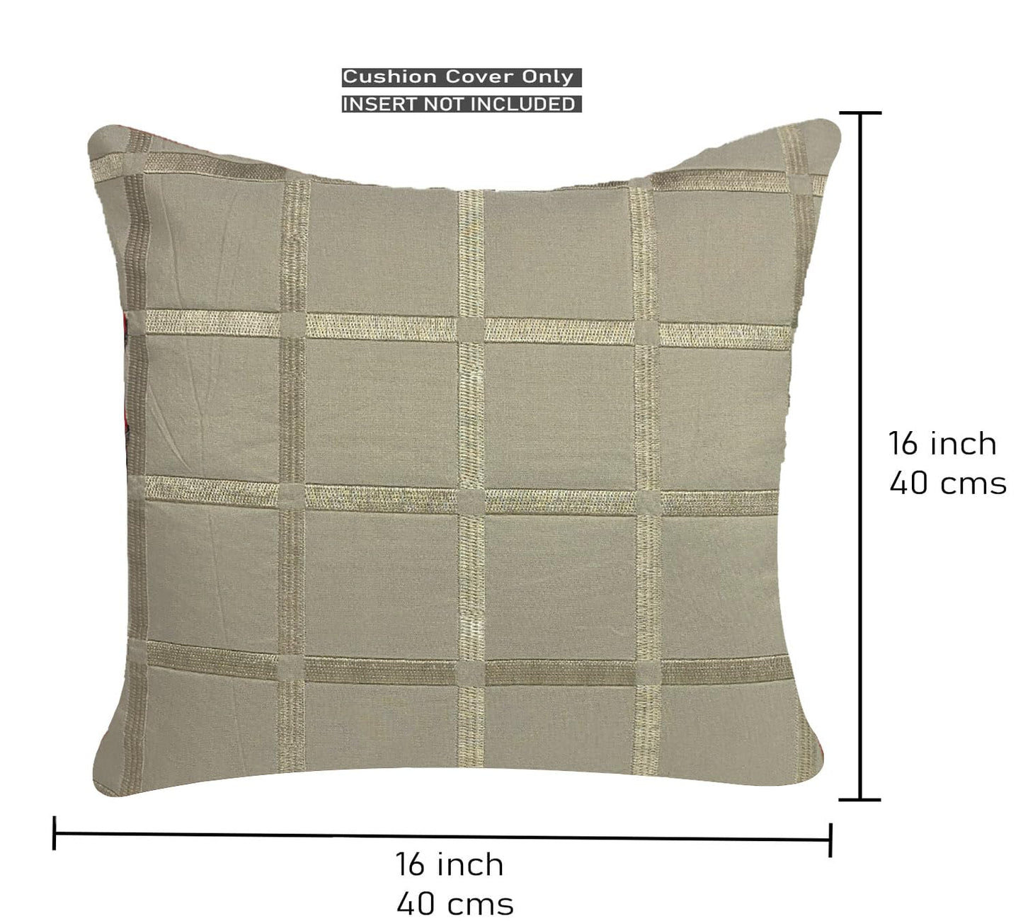 Dark Beige Cushion Cover 16"x16"