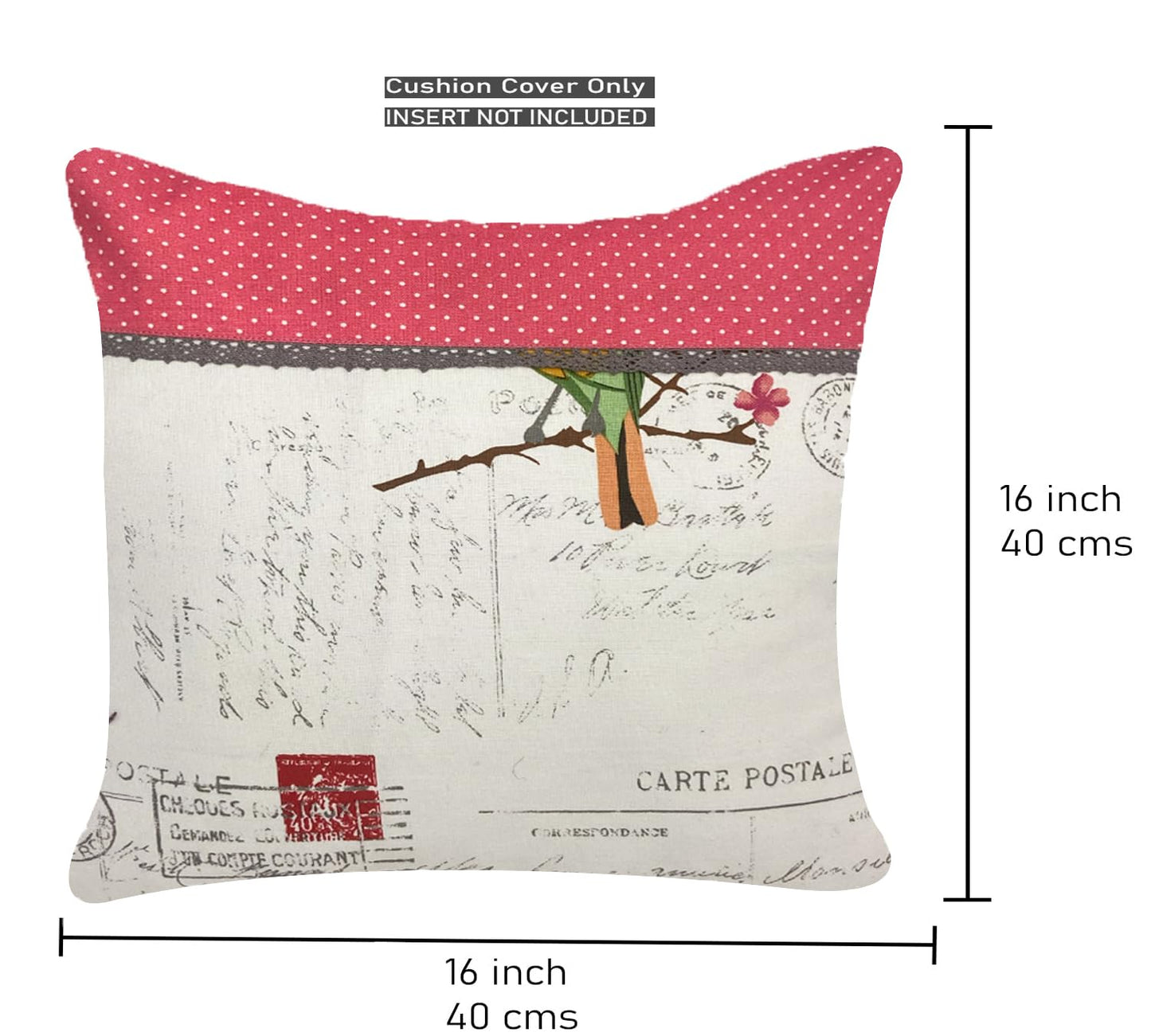 White Pink Cushion Cover 16"x16"