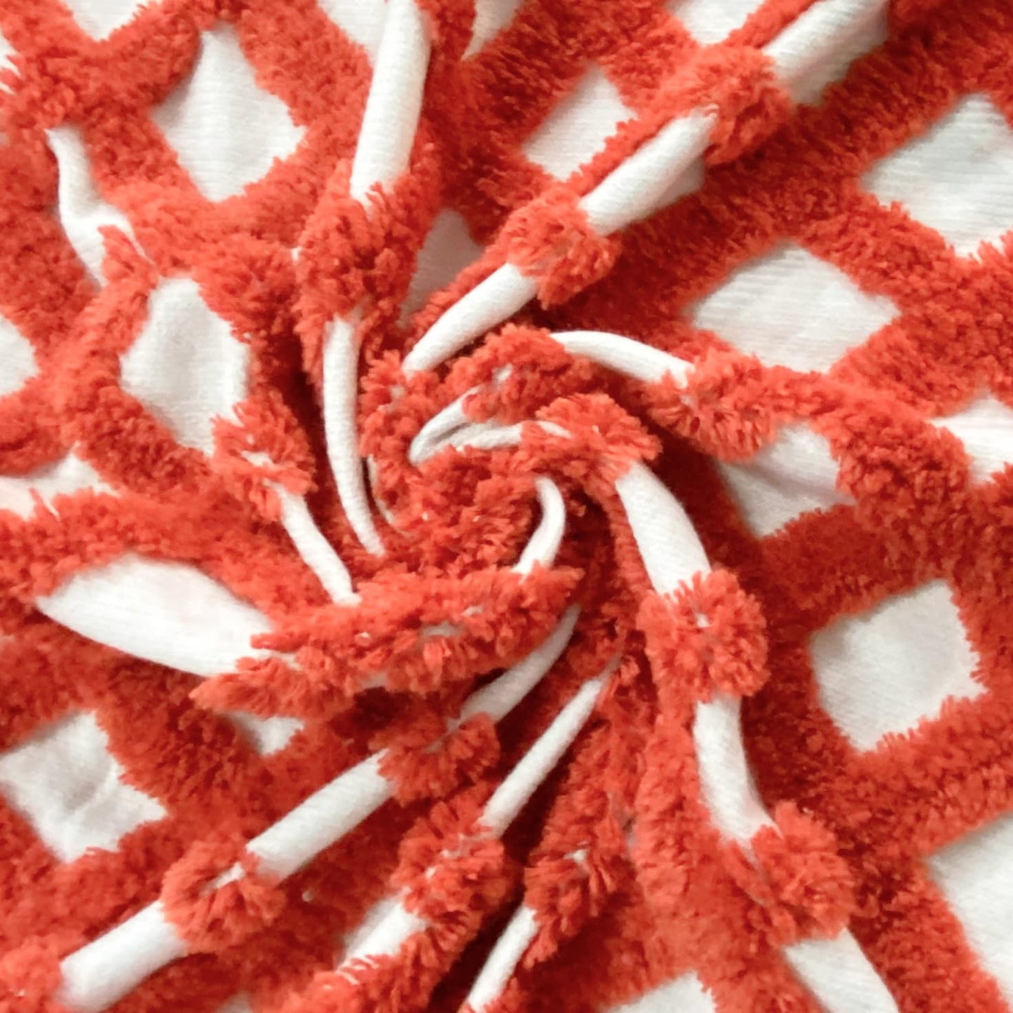 Pure Cotton White & Orange Sofa Throw