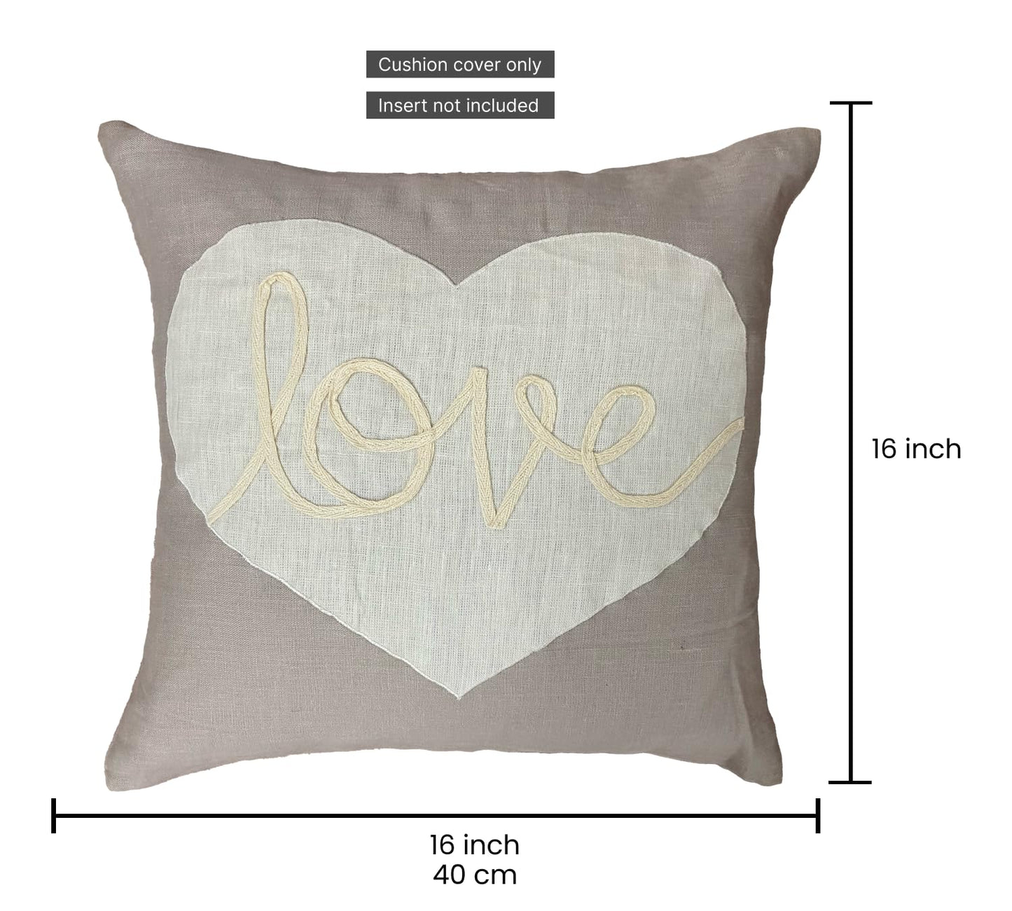 Beige Cushion Cover 16"x16"