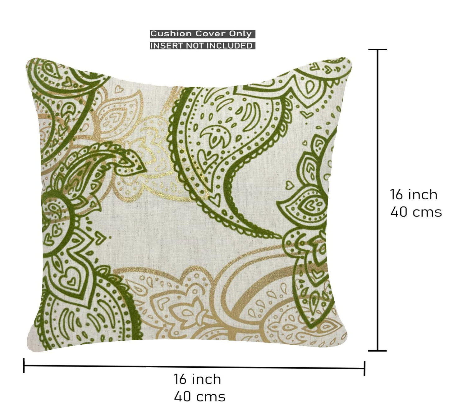 White Green Cushion Cover 16"x16"