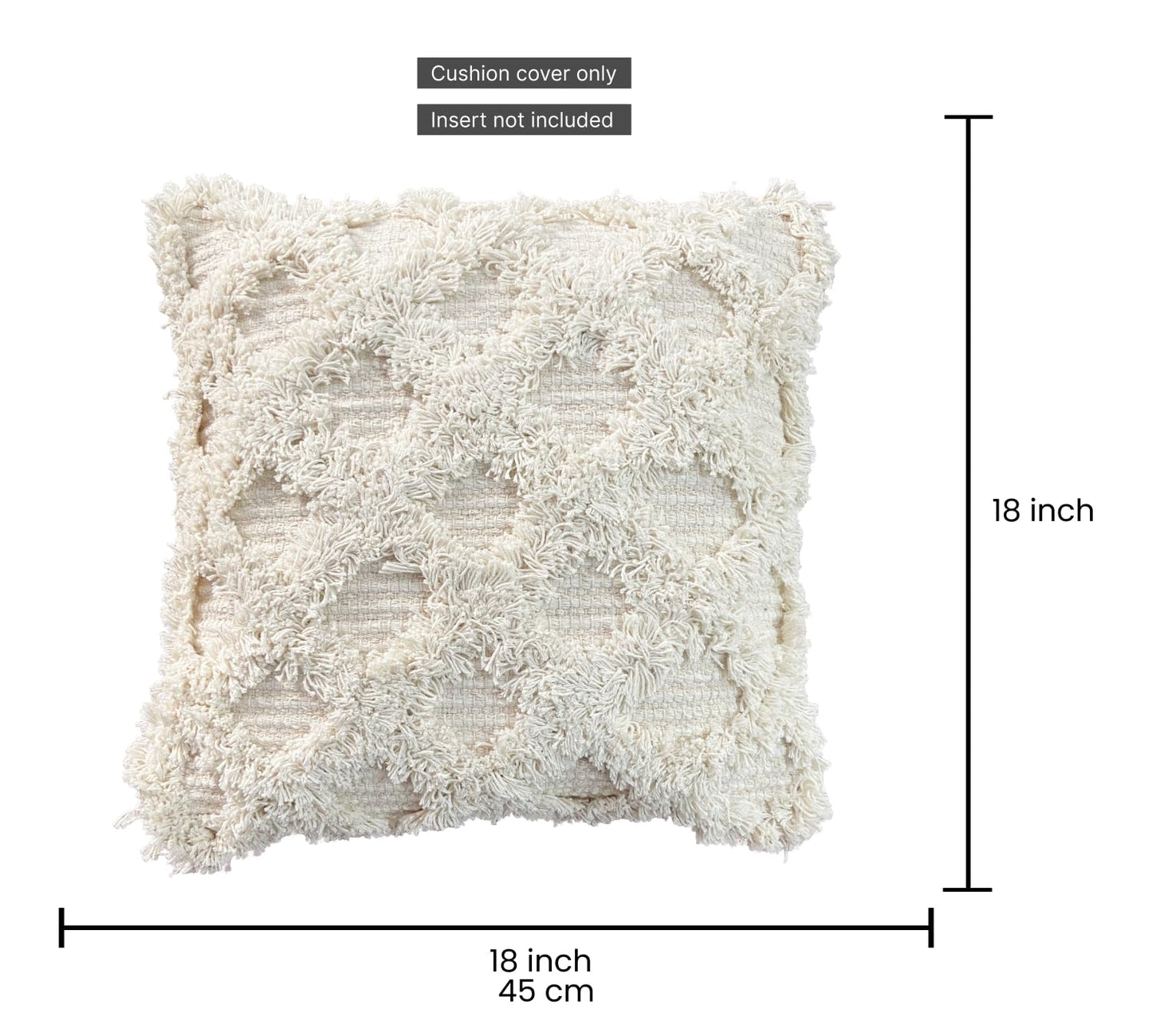 Pure Cotton Beige Throw & 2 Cushion Covers