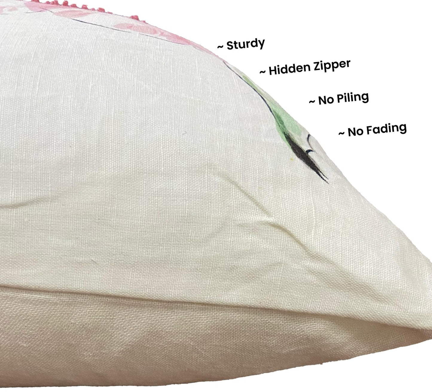 Beige & Pink Cushion Cover 18"x18"