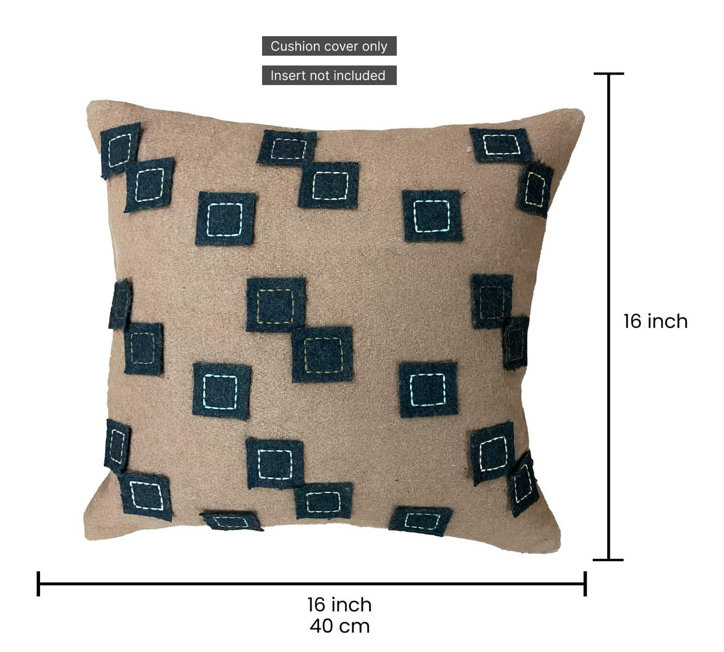 Dark Beige Cushion Cover 16"x16"