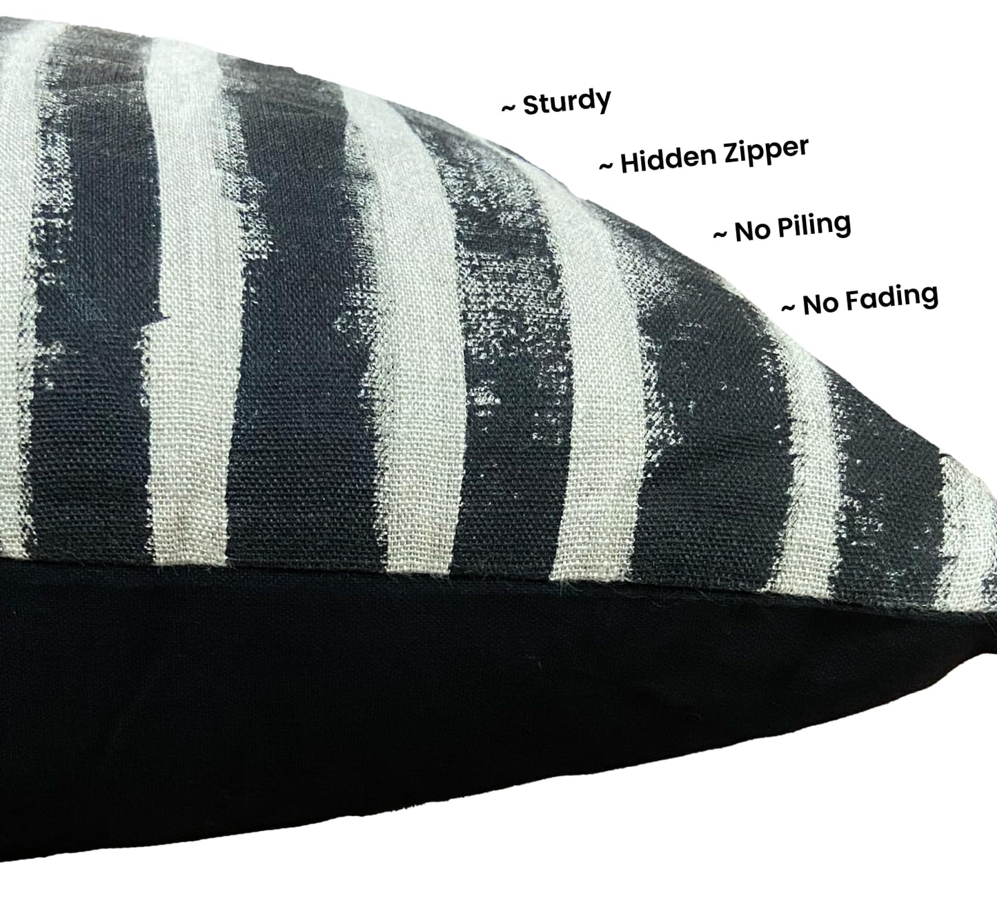 White & Black Cushion Cover 18"x18"