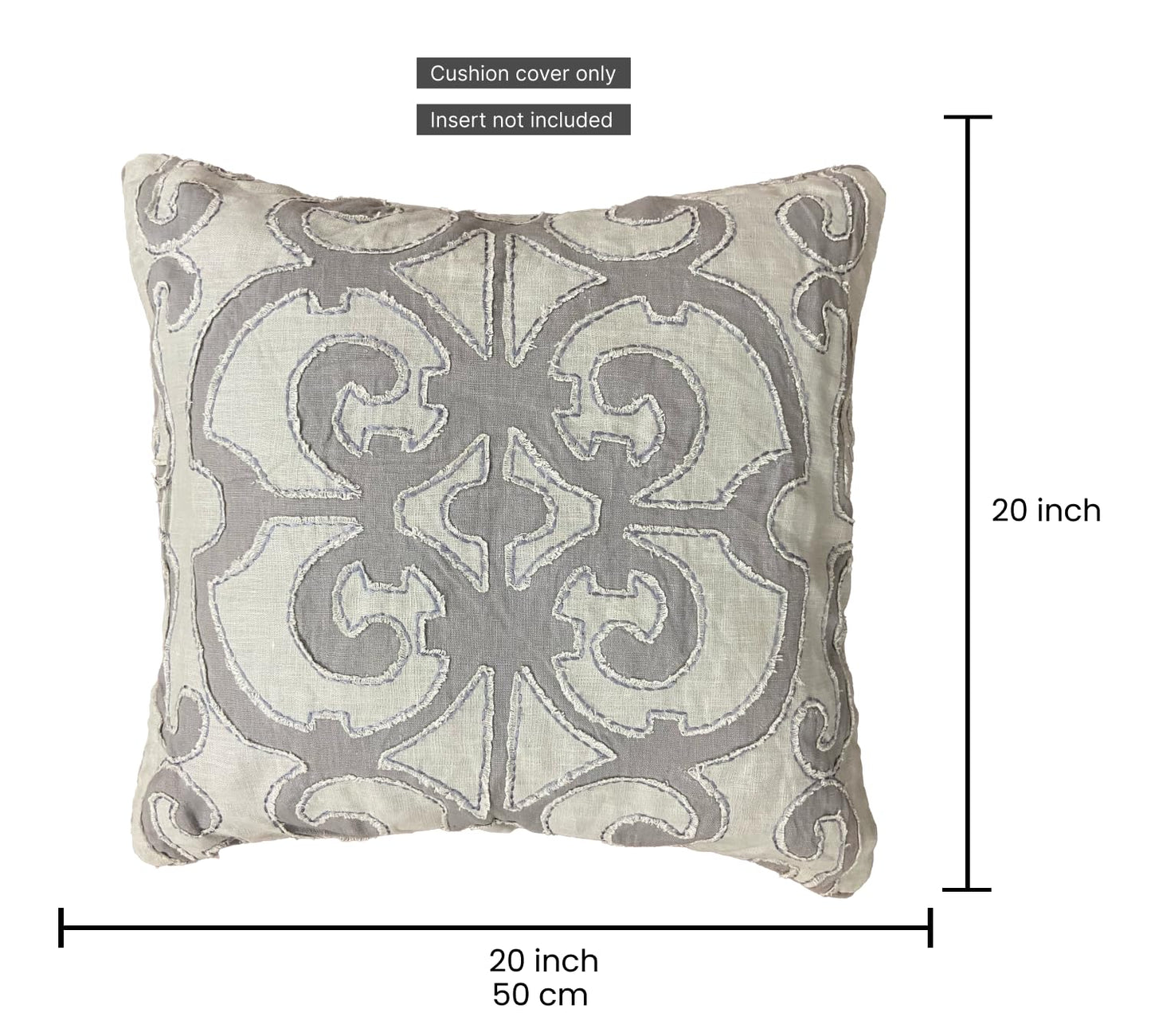 Cream & Grey Cushion Cover 20"x20"