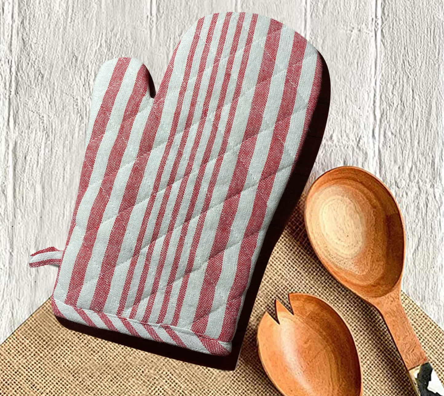 Quilted Oven Glove Set - 6X11 Inches (Pack of 2)