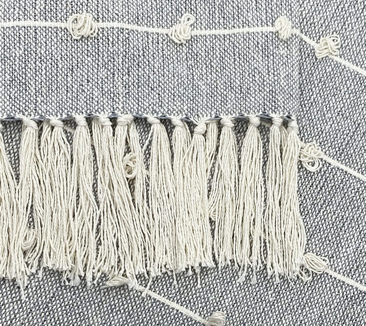 Pure Cotton Beige & Grey Sofa Throw - Pack of 2