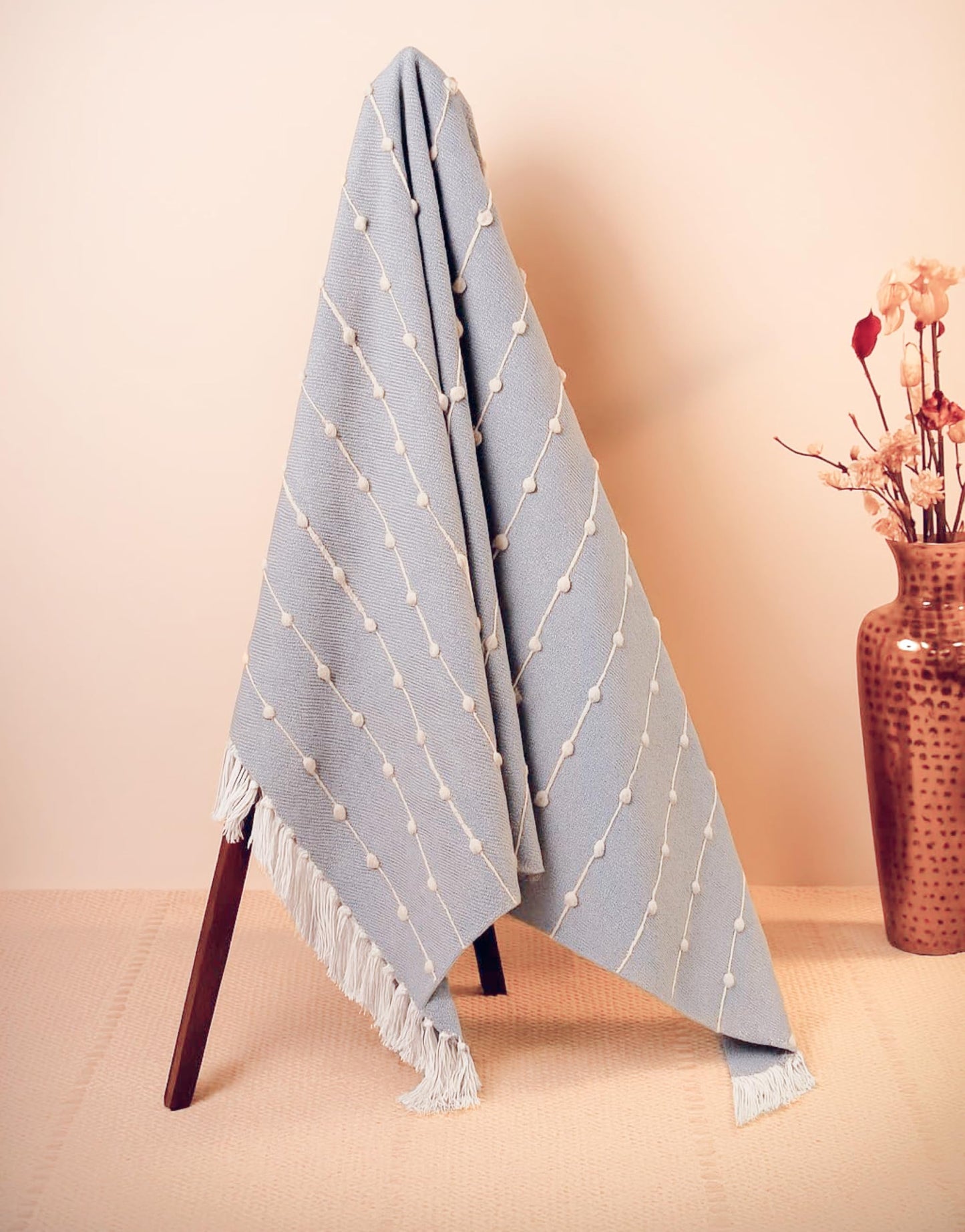 Pure Cotton Smoke Grey Sofa Throw