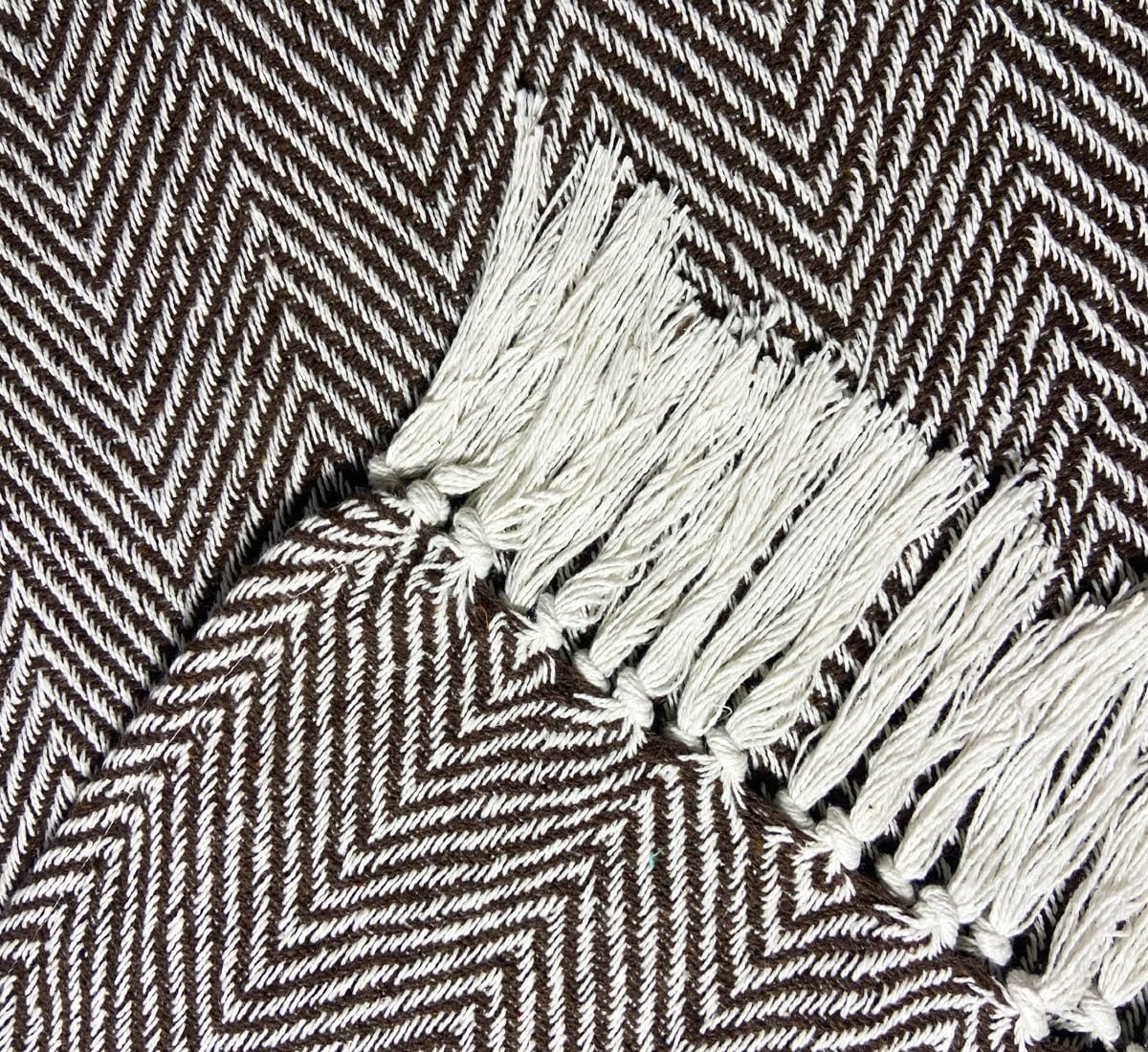 Pure Cotton Brown Sofa Throw - Pack of 2