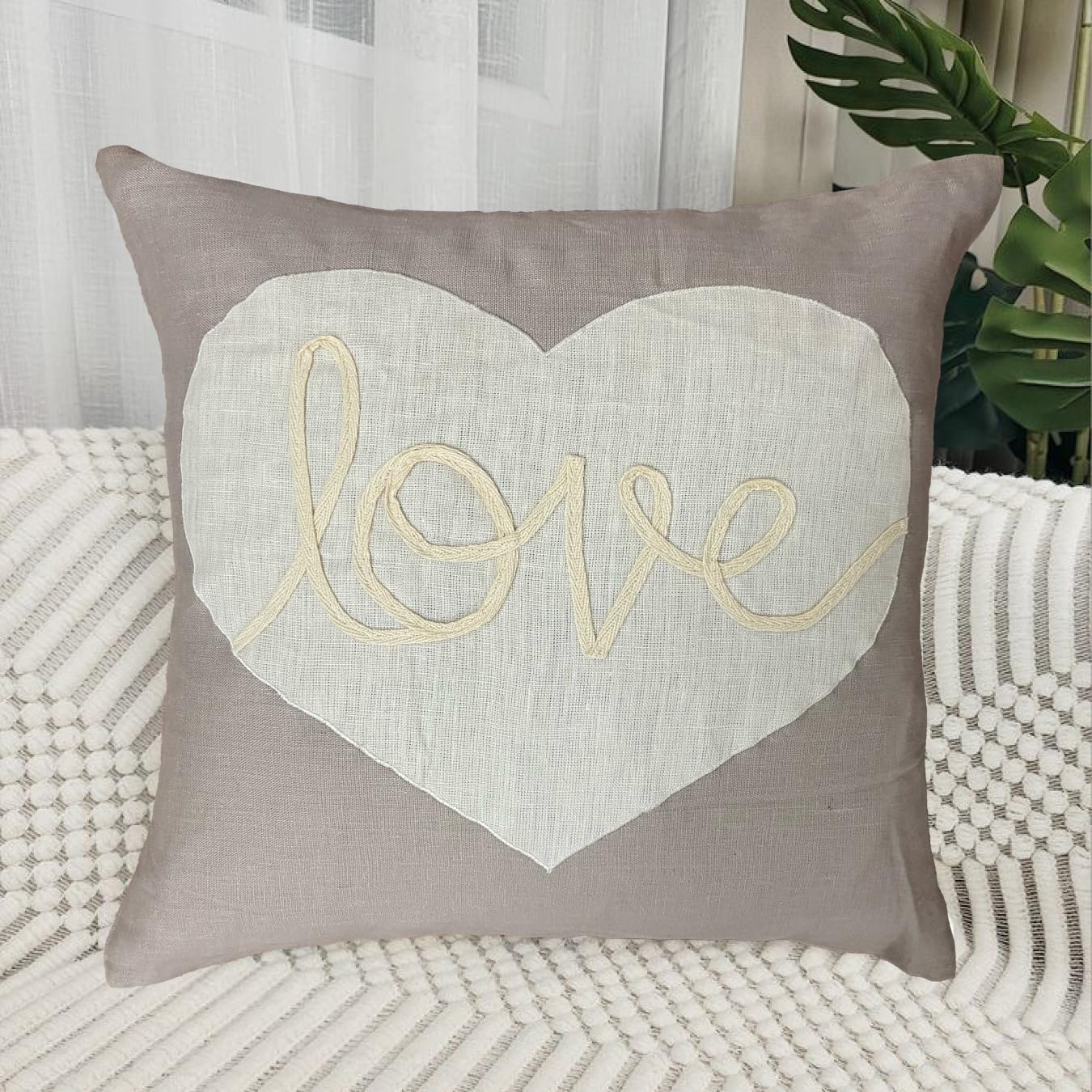 Beige Cushion Cover 16"x16"
