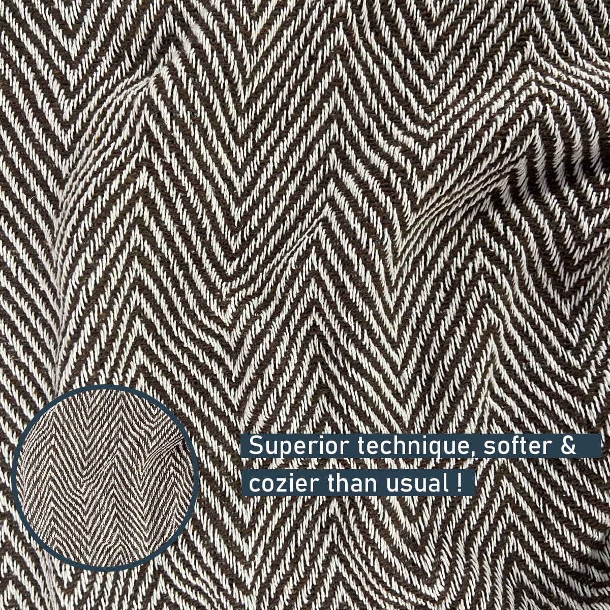 Pure Cotton Brown Sofa Throw - Pack of 2