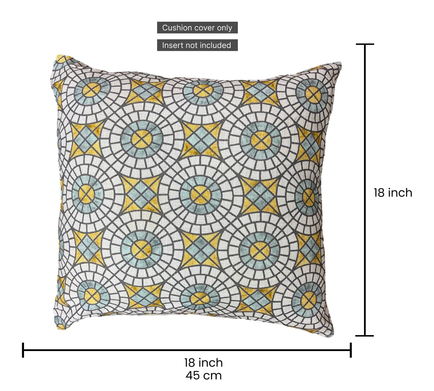 Yellow Multi Cushion Cover 18"x18"
