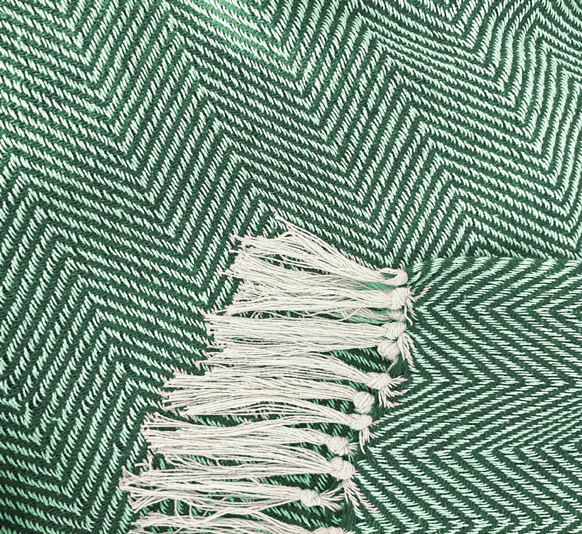 Pure Cotton Green Sofa Throw - Pack of 2