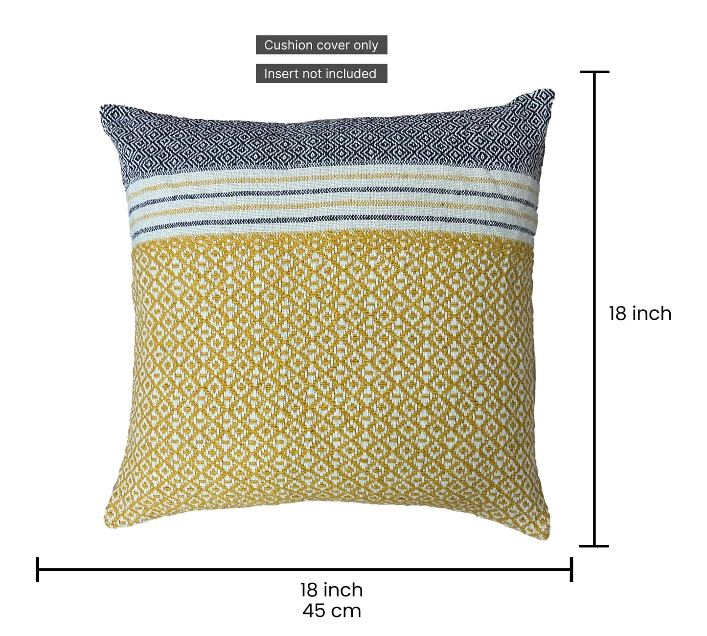 Yellow Cushion Cover 18"x18"