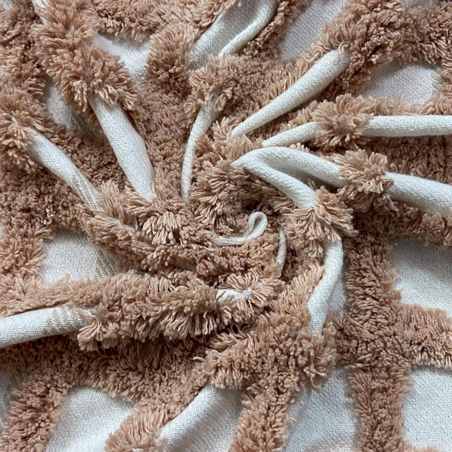 Pure Cotton White & Summer Pink Throw