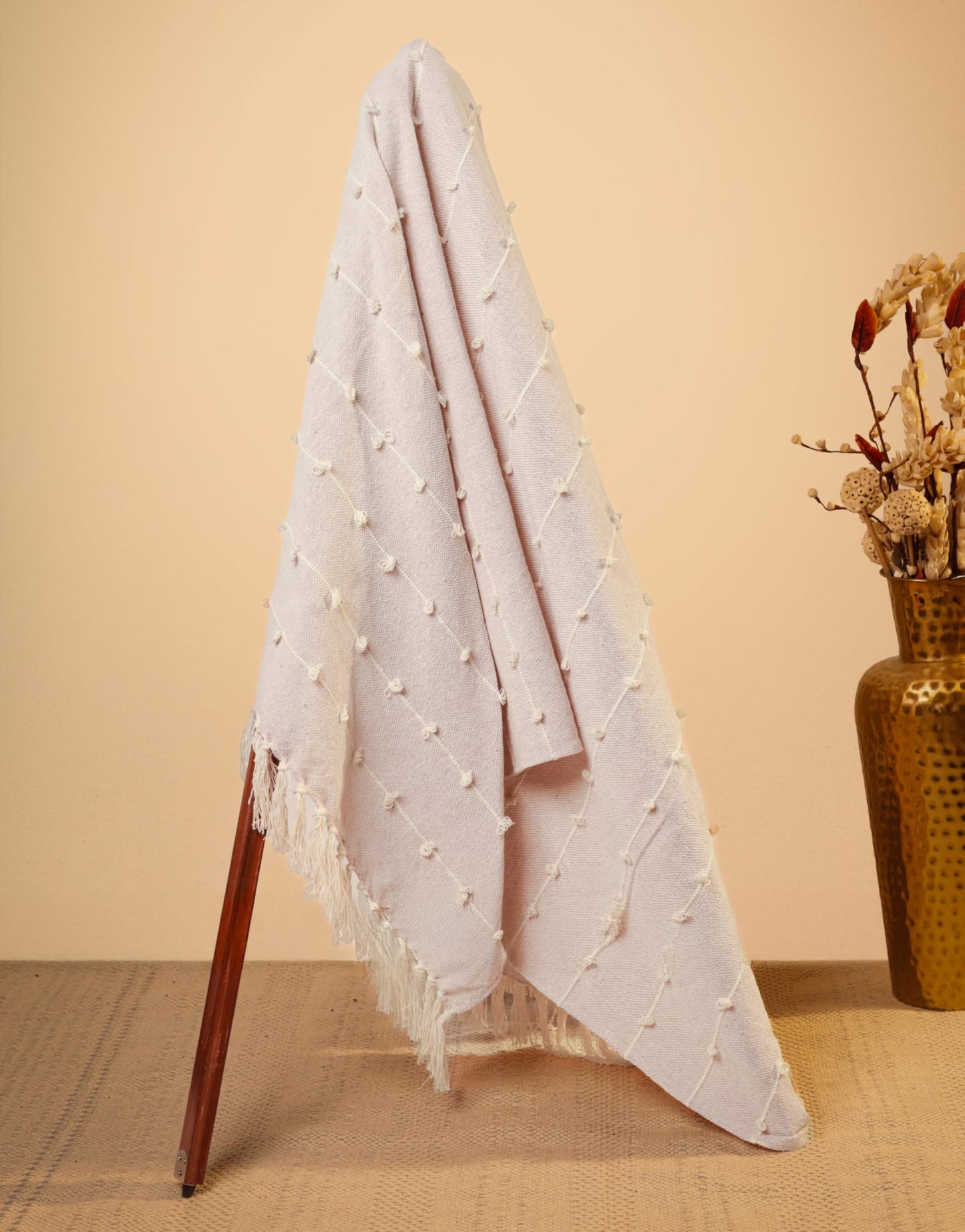 Pure Cotton Pink Sofa Throw