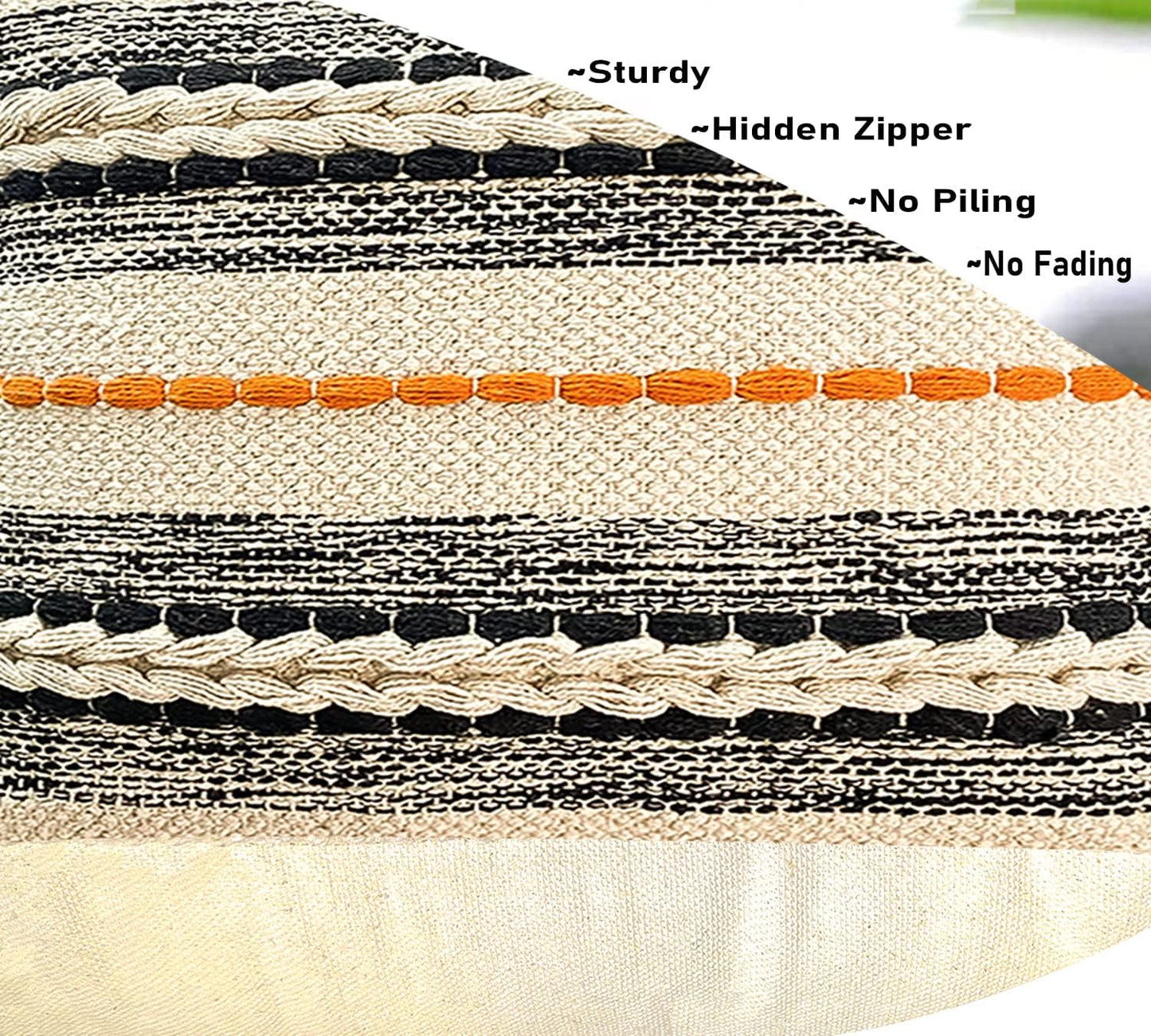 Pure Cotton Beige Multi Sofa Throw & Cushion Cover