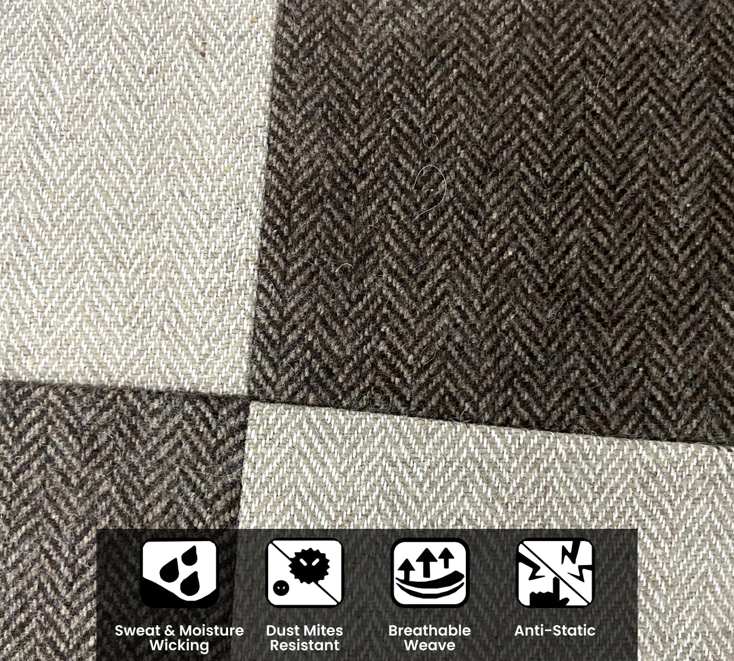 Beige & Black Cushion Cover 16"x16"