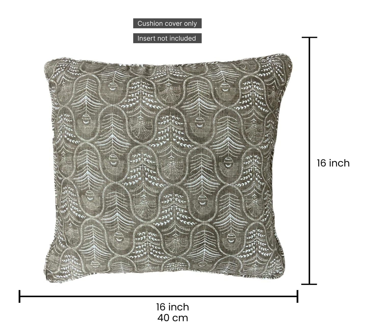 Grey Cushion Cover 16"x16"