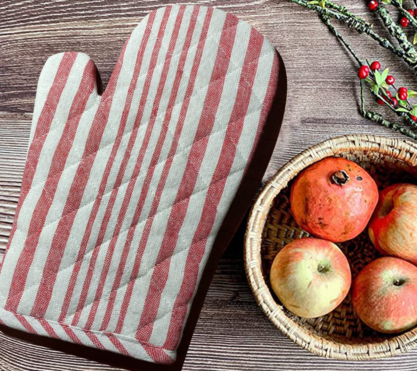 Quilted Oven Glove Set - 6X11 Inches (Pack of 2)