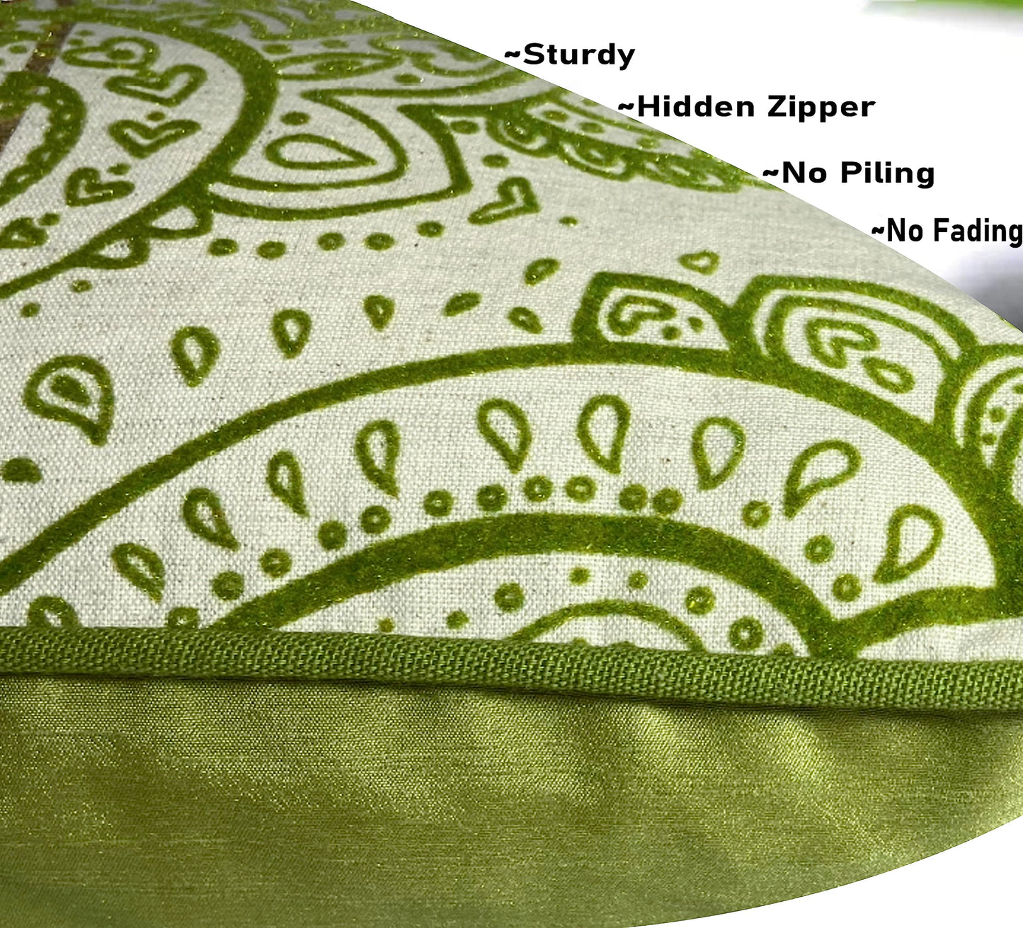 White Green Cushion Cover 16"x16"