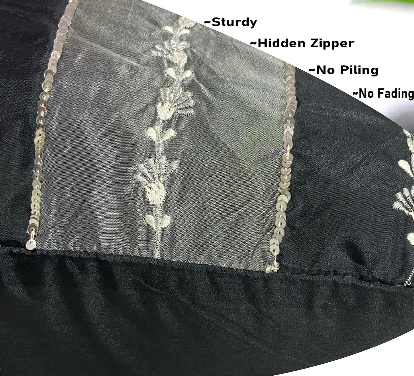 Black & Grey Cushion Cover 16"x16"