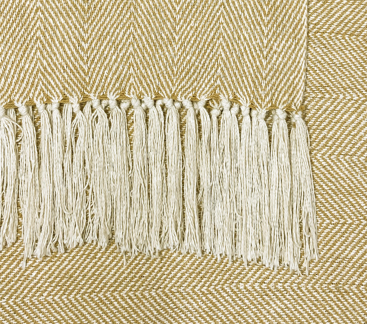 Pure Cotton Yellow Sofa Throw - Pack of 2