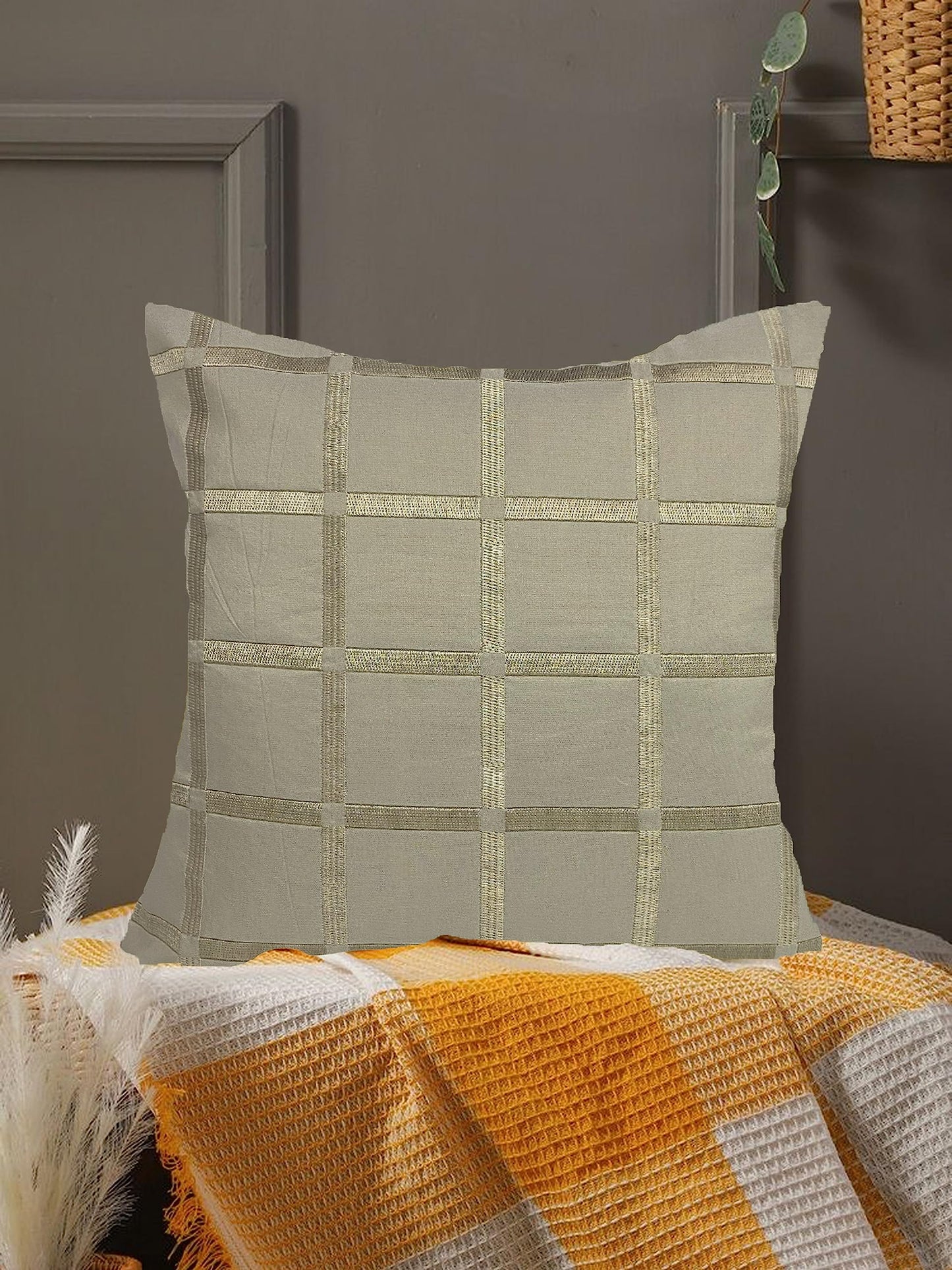 Dark Beige Cushion Cover 16"x16"