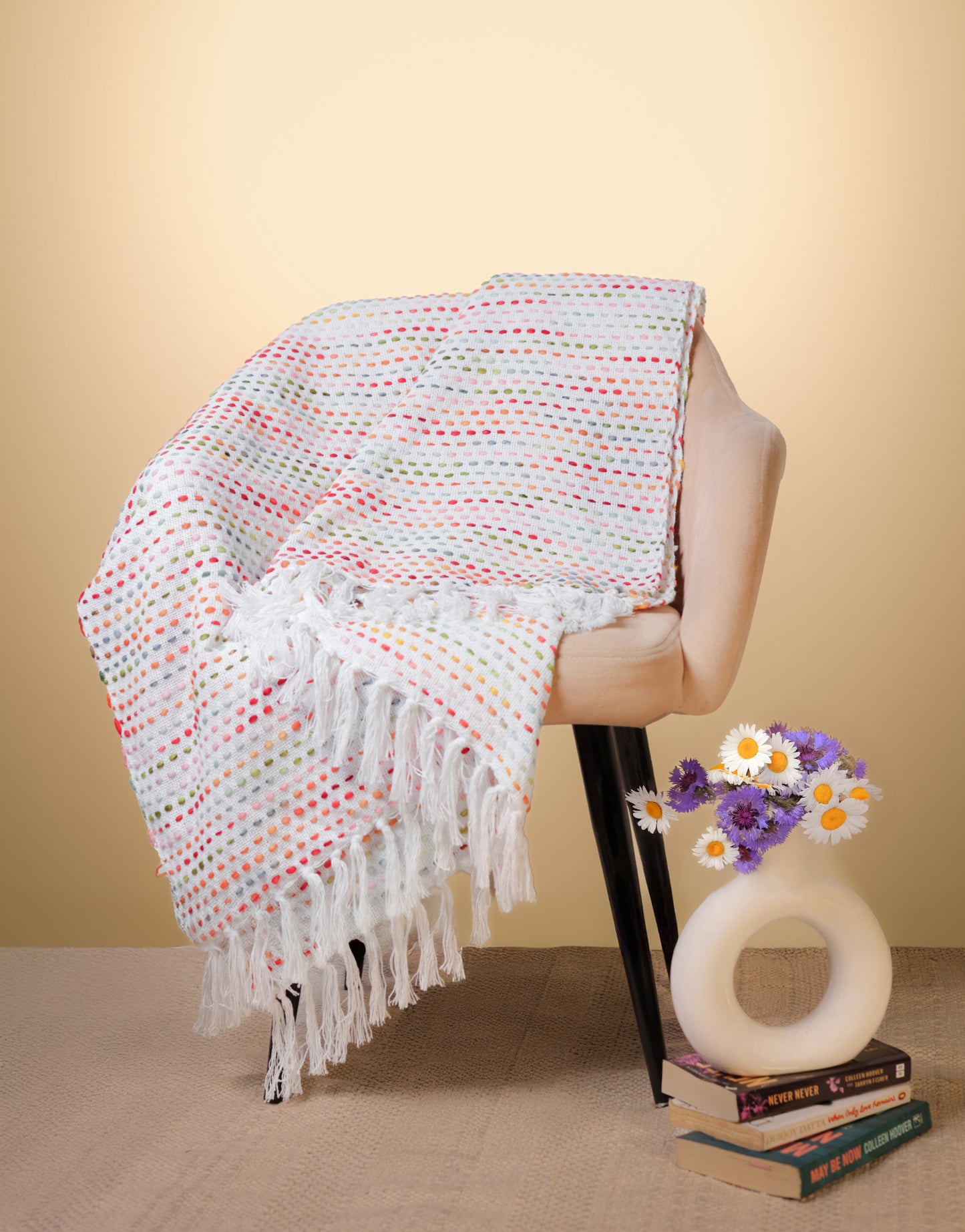 Pure Cotton Parchment Multi Throw