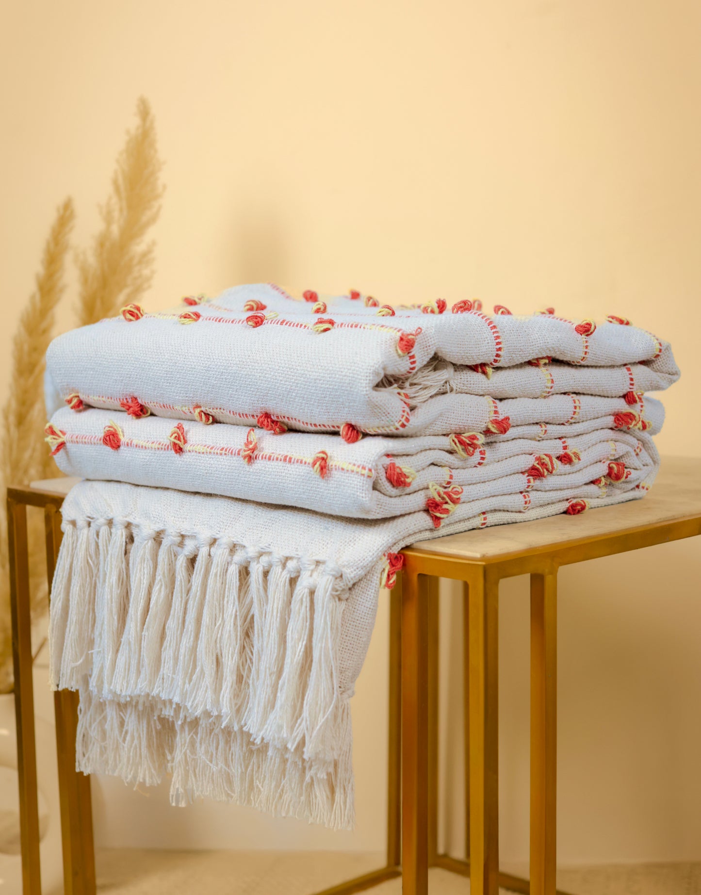 Pure Cotton Beige & Royal Orange