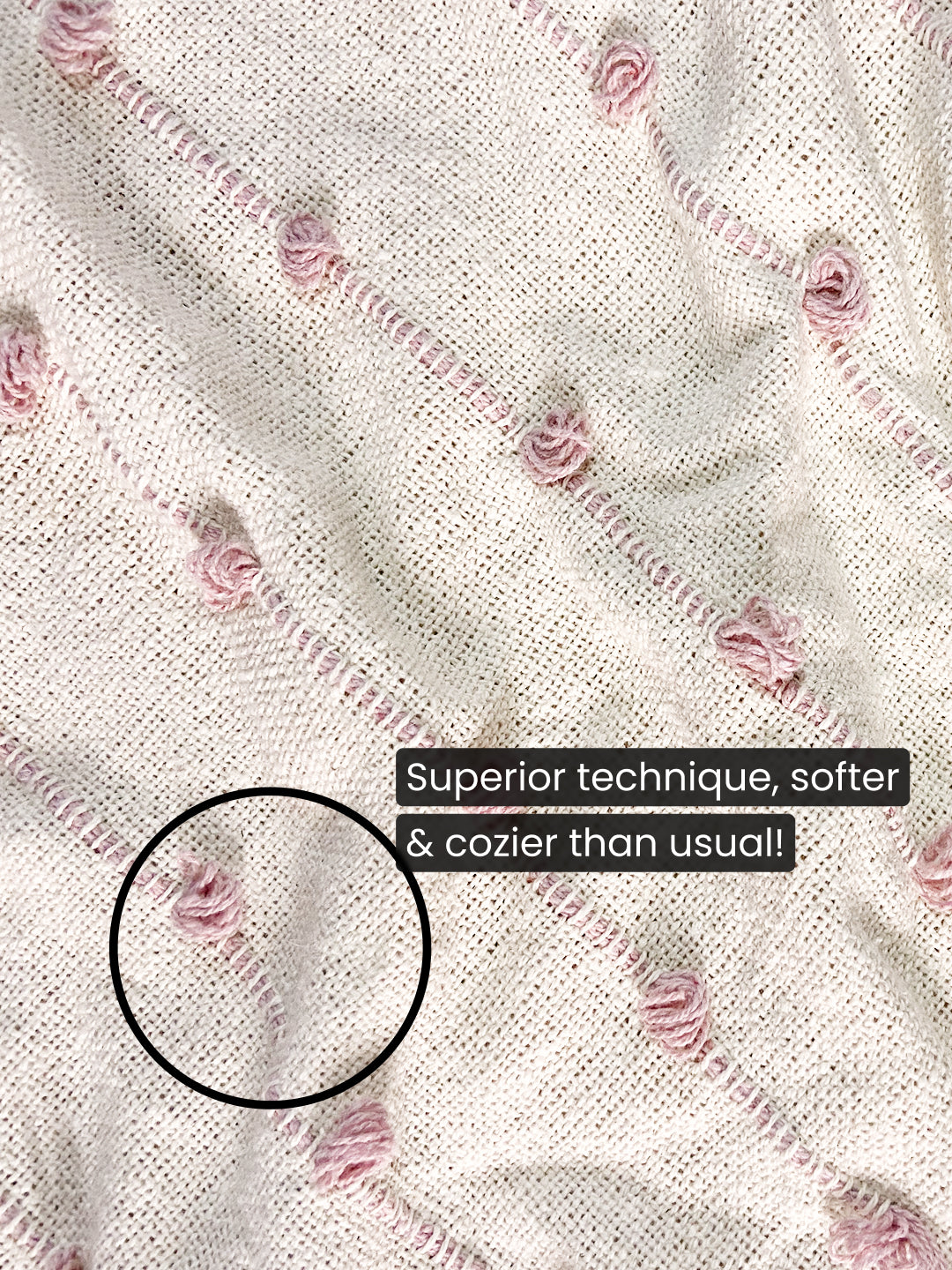 Pure Cotton Beige & Pink Sofa Throw