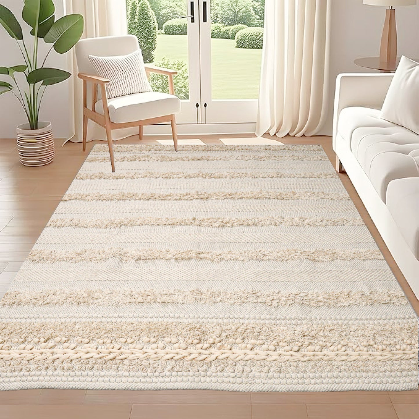 Vintage Cream & Beige Floor Carpet
