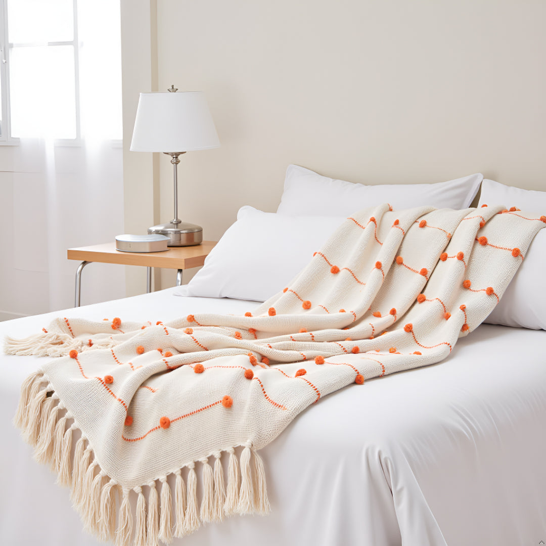 Pure Cotton Beige & Royal Orange