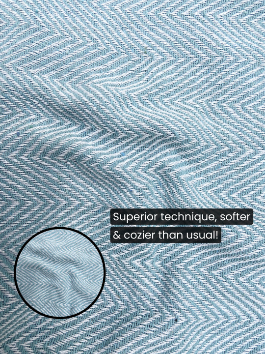 Pure Cotton Sky Blue Sofa Throw