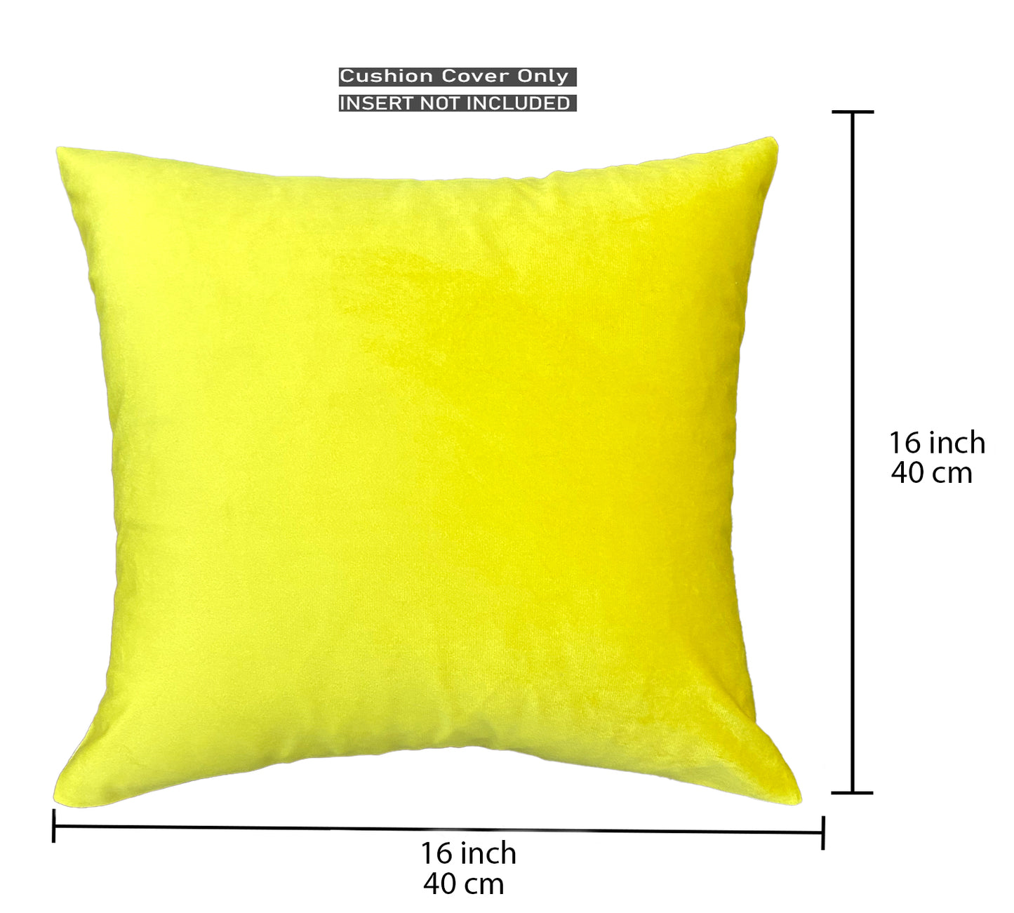 Velvet Yellow Cushion Cover 16"x16" (Pack of 2)