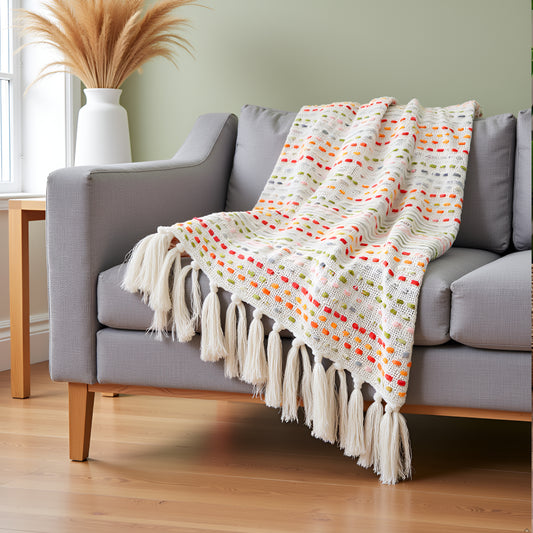 Pure Cotton Parchment Multi  Throw
