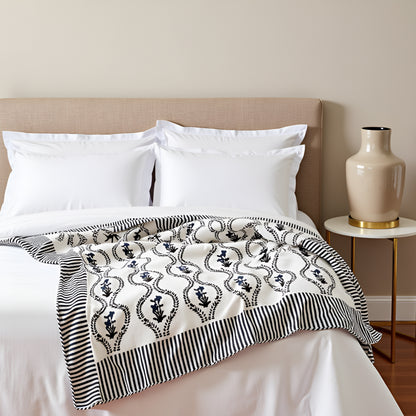 Pure Slub Cotton White Sofa Throw